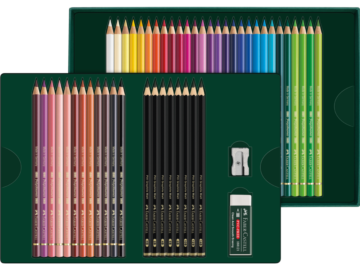Faber-Castell Polychromos Kleurpotloden Set en Pitt Grafiet Mat 50-delig - Afbeelding 3