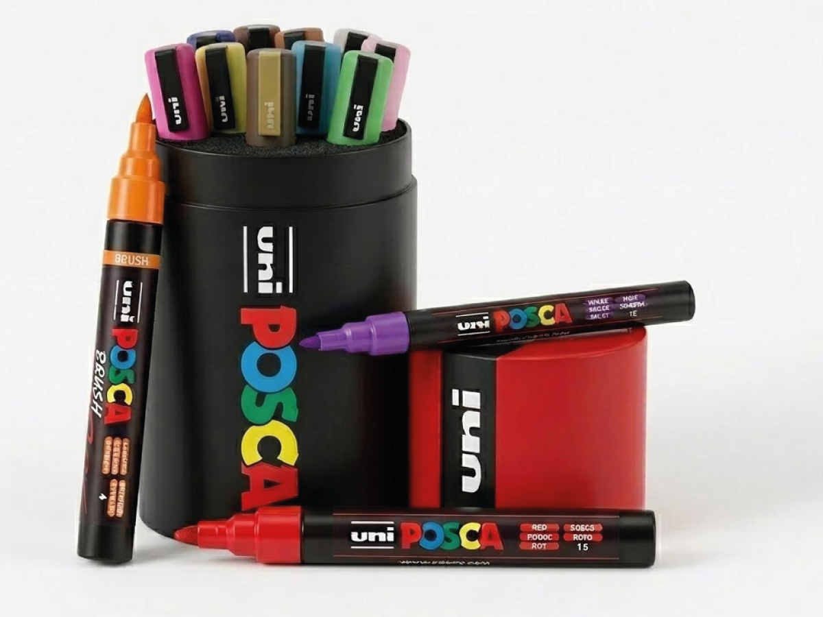 Uni Posca Acrylverfstiften Metalen Bus 13st.