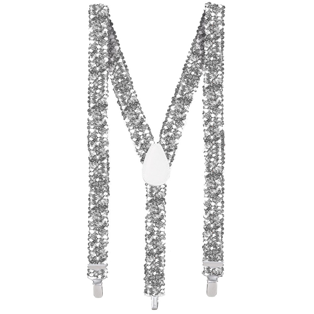 Bretels pailletten zilver