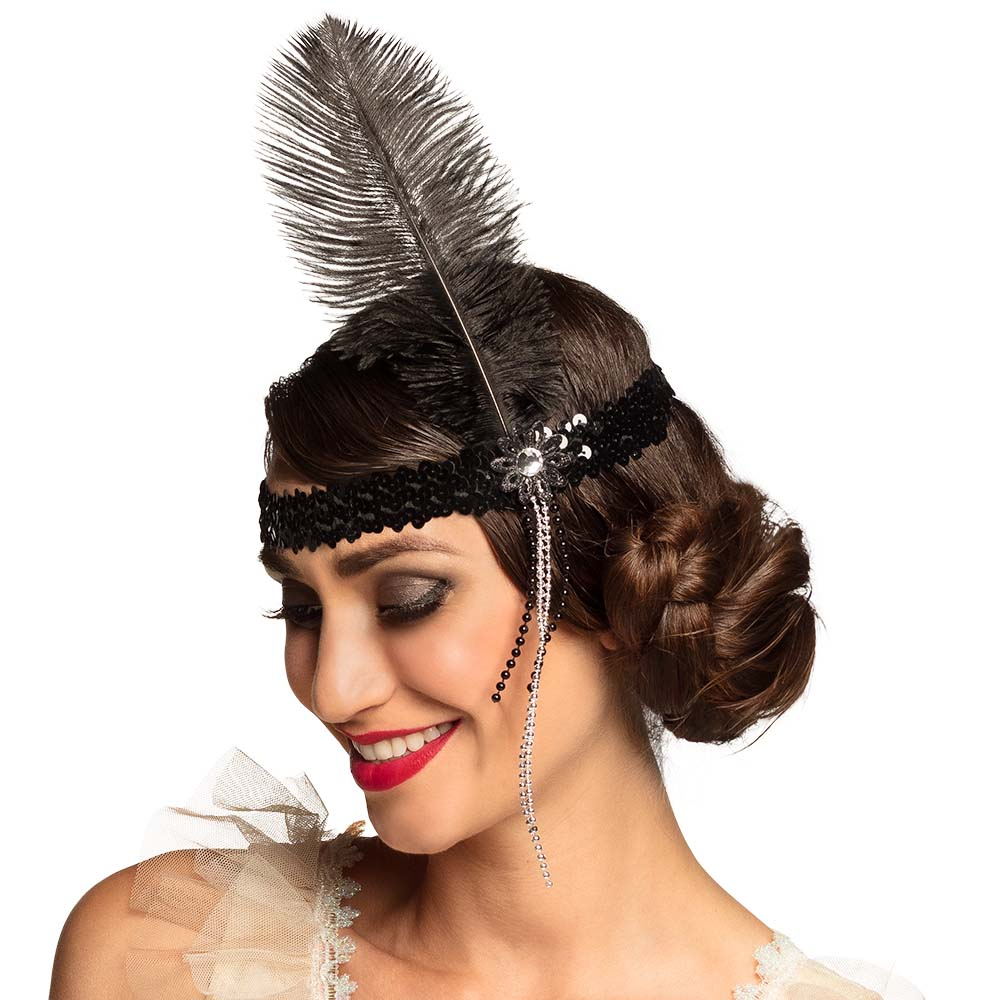 Hoofdband Flapper zwart - Afbeelding 1