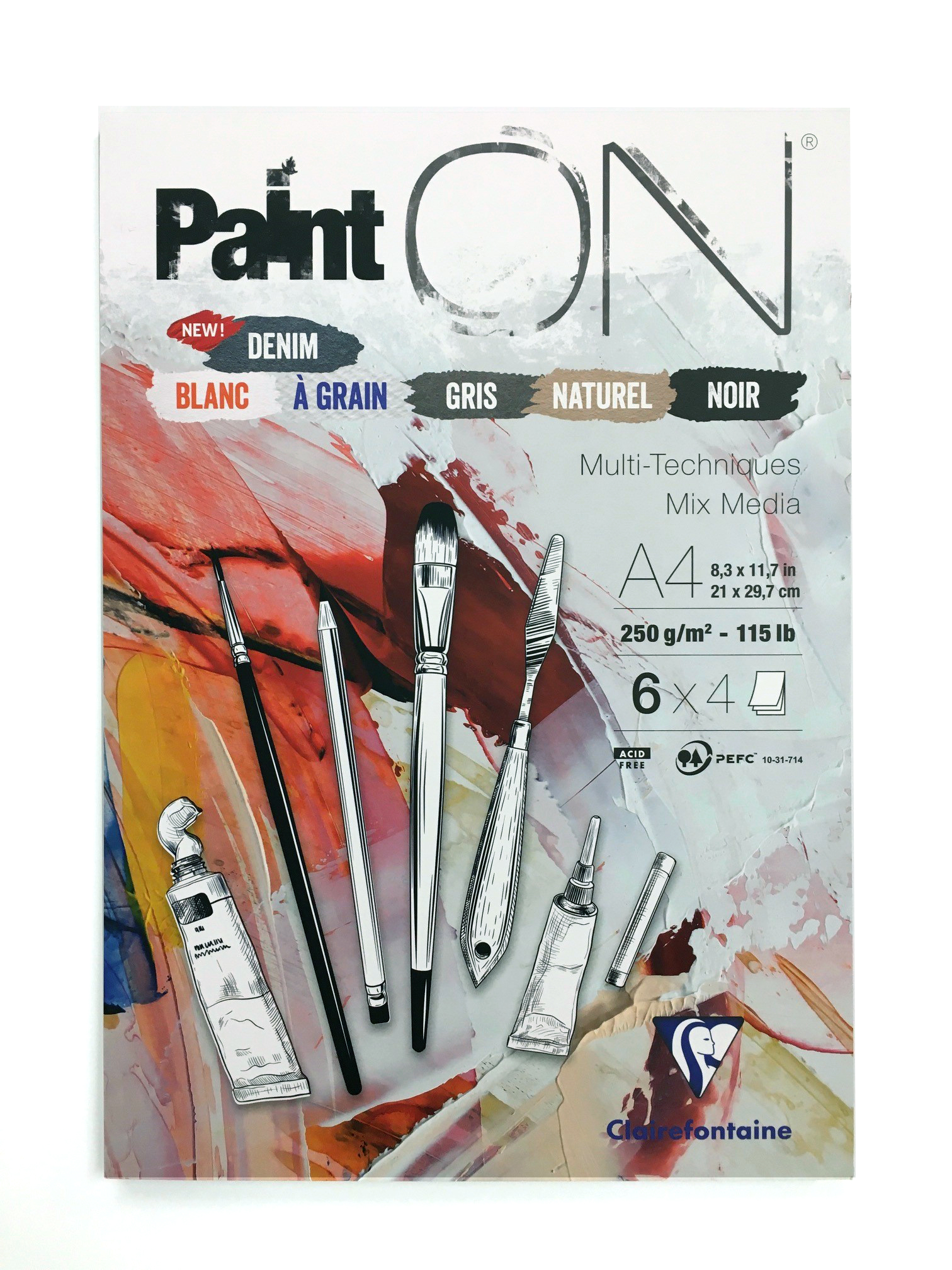 Paint'ON 115lb n°6 assorted pad 24 sheets A4/8.3x11.7'