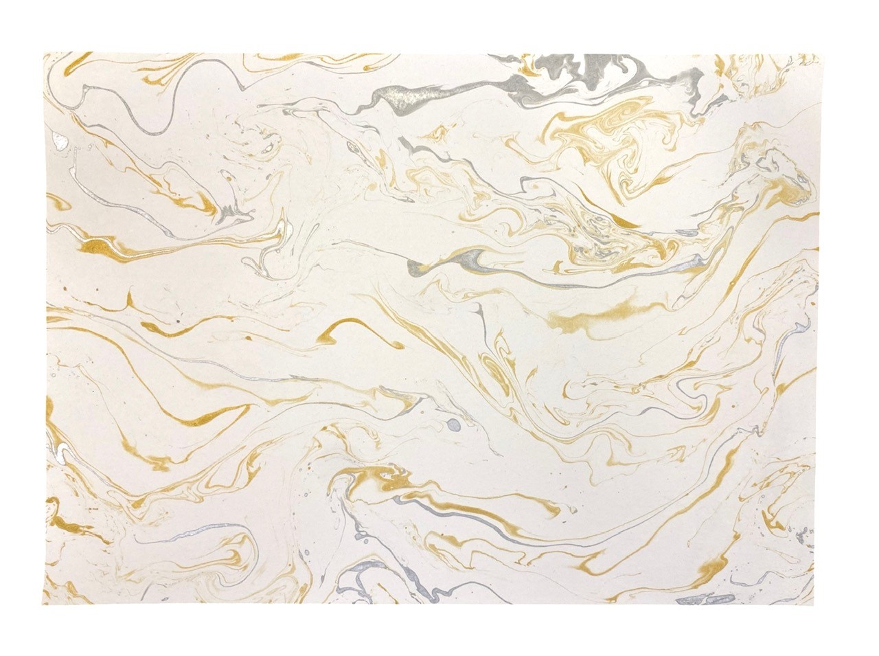 Marmer Papier 240gr. 50x70cm Wit/Zilver/Goud