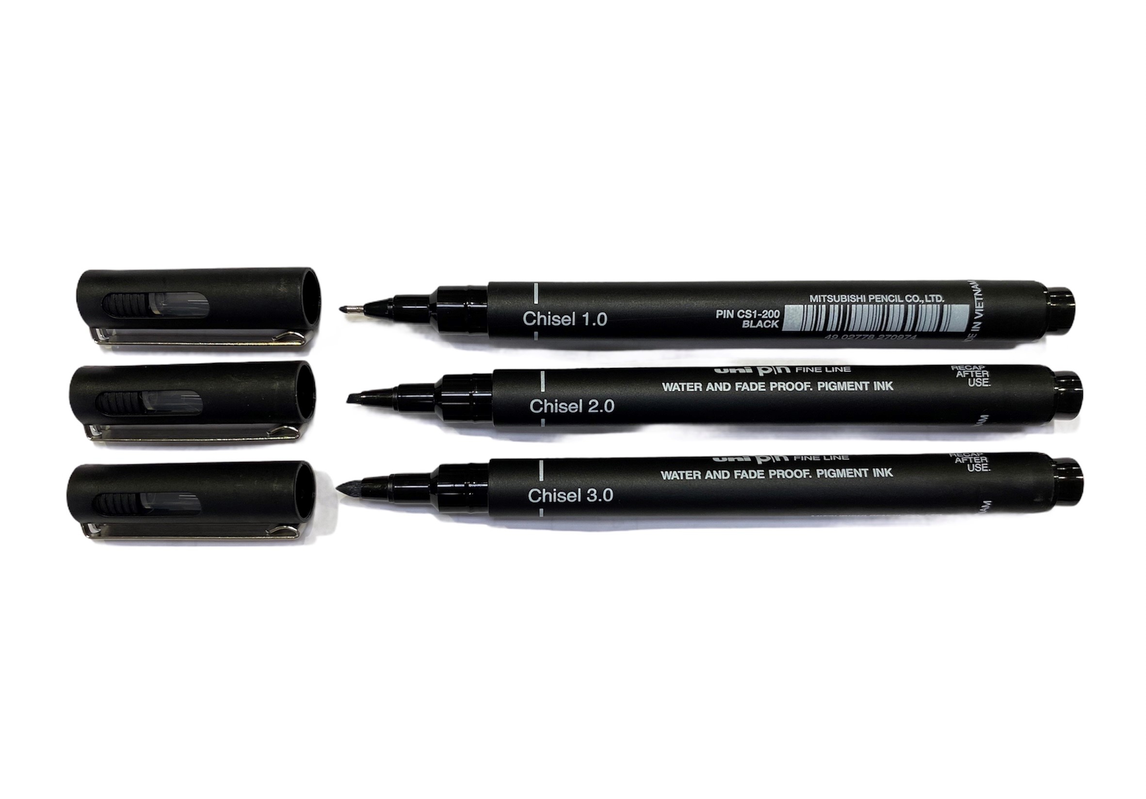 Uni Pin Fineliners Beitelpunt - keuze uit 3 maten