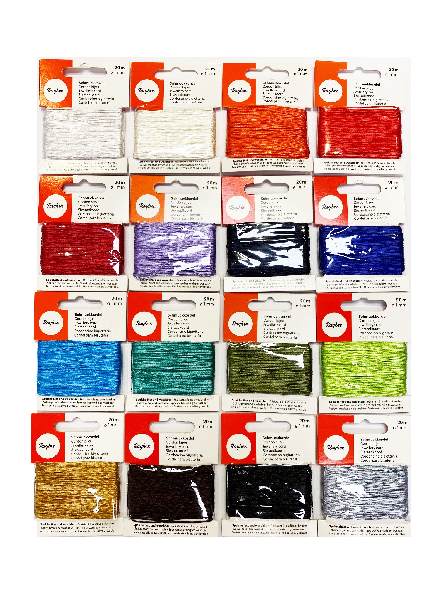 Sieraadkoord 1mm 20m - keuze uit diverse kleuren - Afbeelding 1