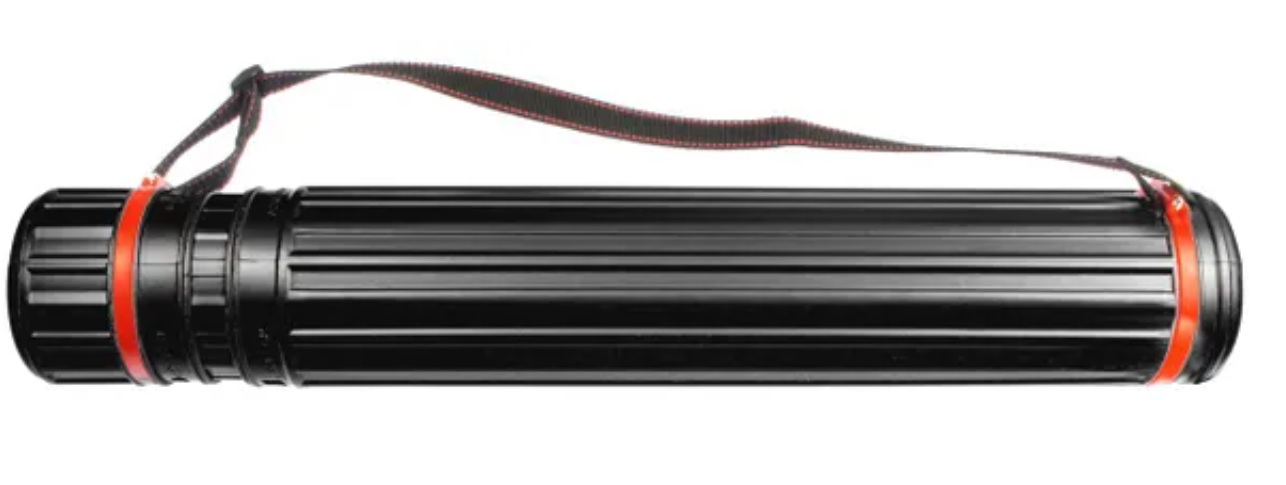 Tekenkoker Kangaro zwart PP 12.5 cm uitschuifbaar 77 - 132  cm