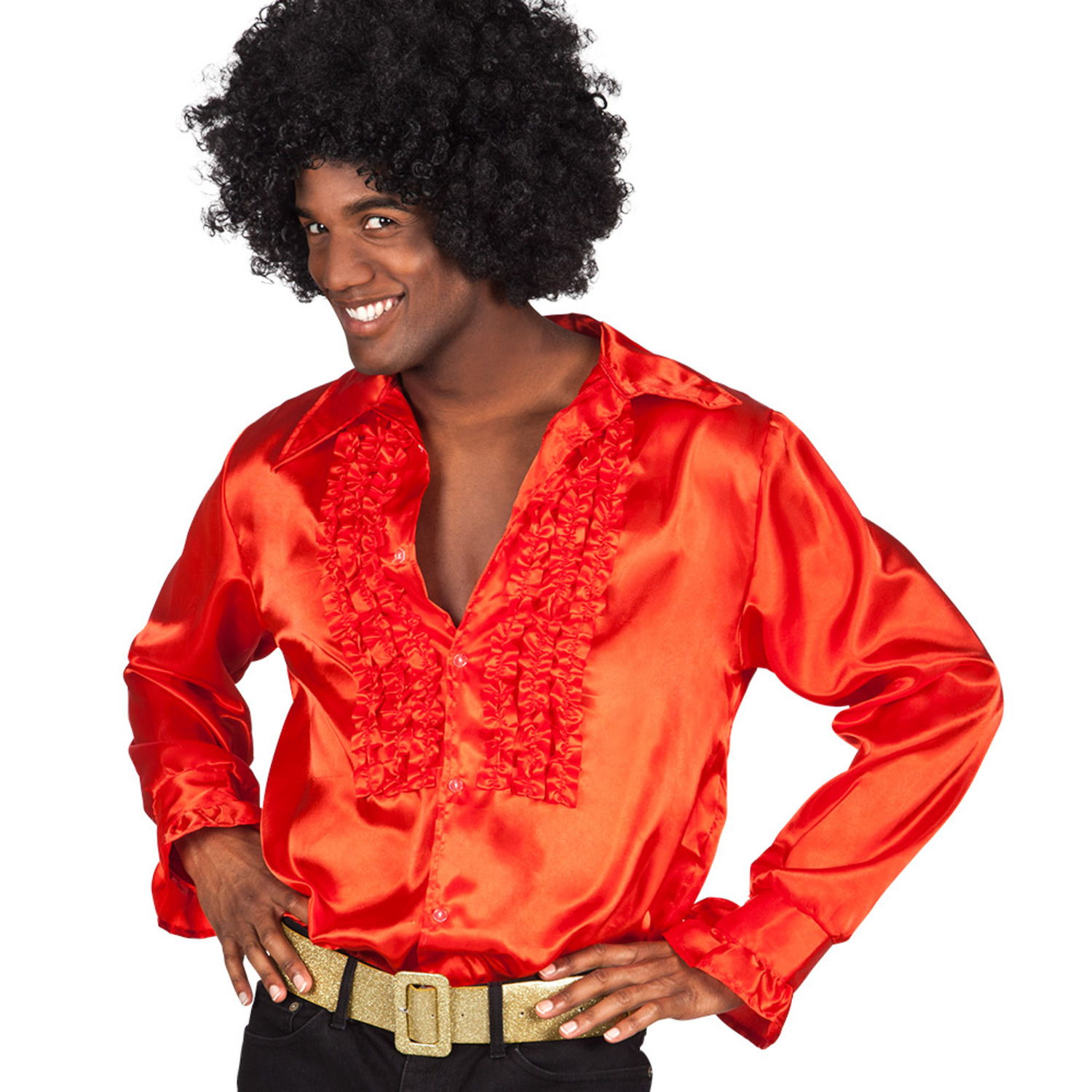Ruche Disco Blouse Rood