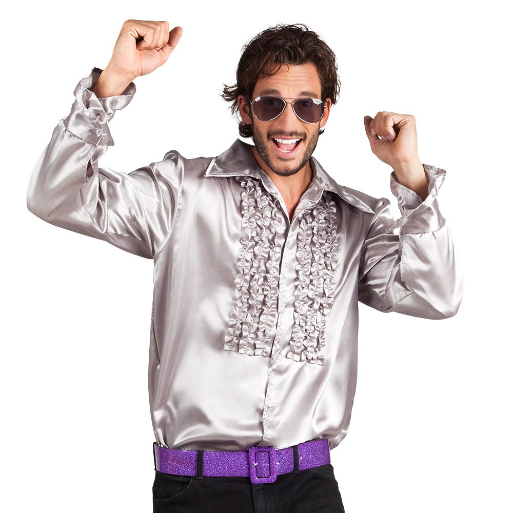 Ruche Disco Blouse Zilver