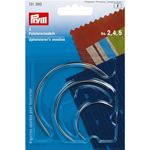 Prym  Gebogen stoffeerdersnaalden No. 2,4,5 zilverkleurig