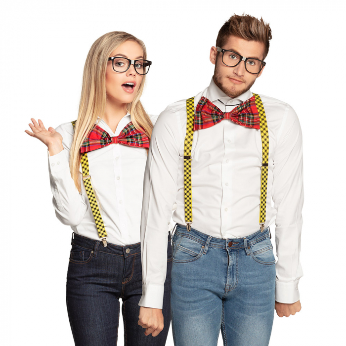 Nerd Set (partybril, vlinderstrik en bretels) - Afbeelding 2