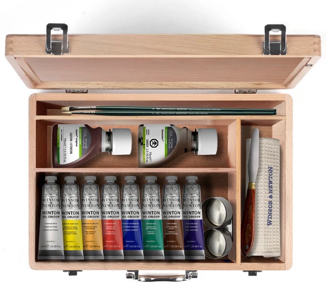Winsor & Newton Winton Olieverf Set 16-delig In Houten Kist