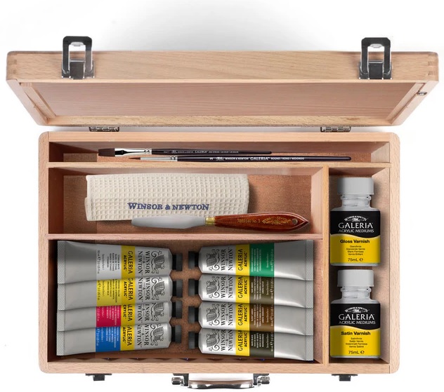 Winsor & Newton Galeria Acrylverf Set 15-delig In Houten Kist - Afbeelding 2
