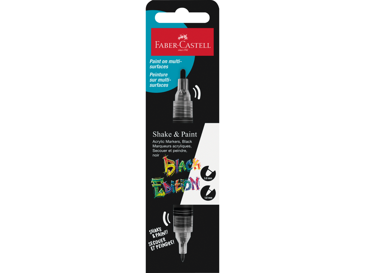 Acrylmarker Faber-Castell Black Edition Shake & Paint Zwart  - Afbeelding 2