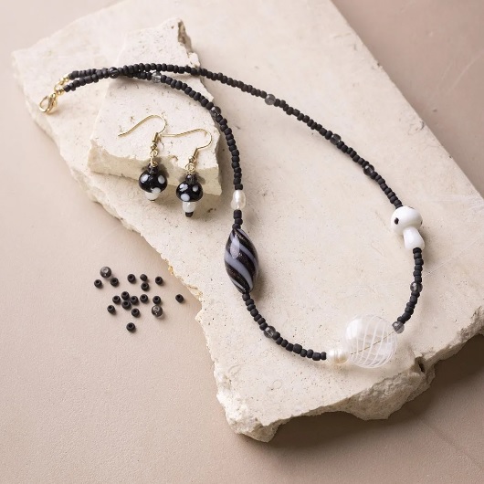 Mini Hobbyset Sieraden, Stoere halsketting, zwarte harmonie, 1 doos - Afbeelding 3