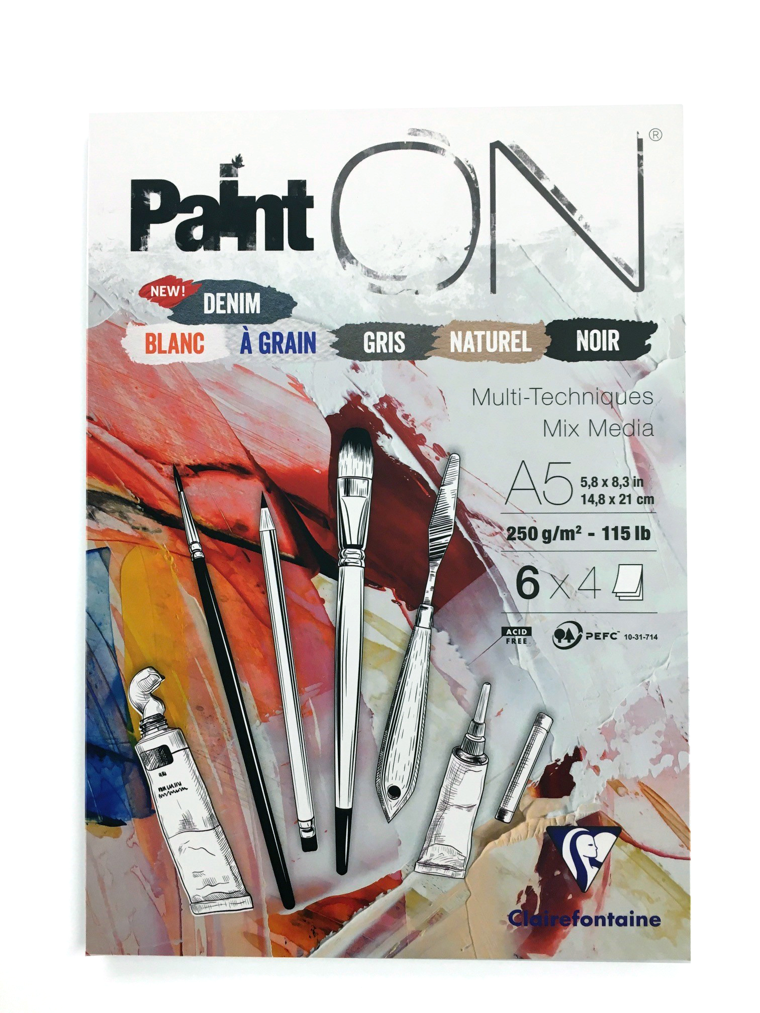 Paint'ON 115lb n°6 assorted pad 24 sheets A5/5.8x8.3'