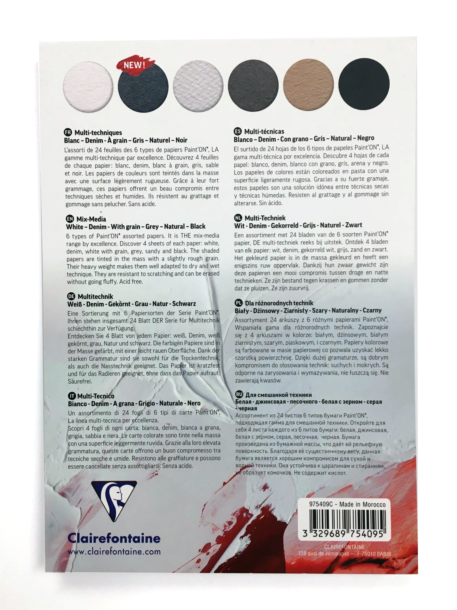 Paint'ON 115lb n°6 assorted pad 24 sheets A5/5.8x8.3' - Afbeelding 2