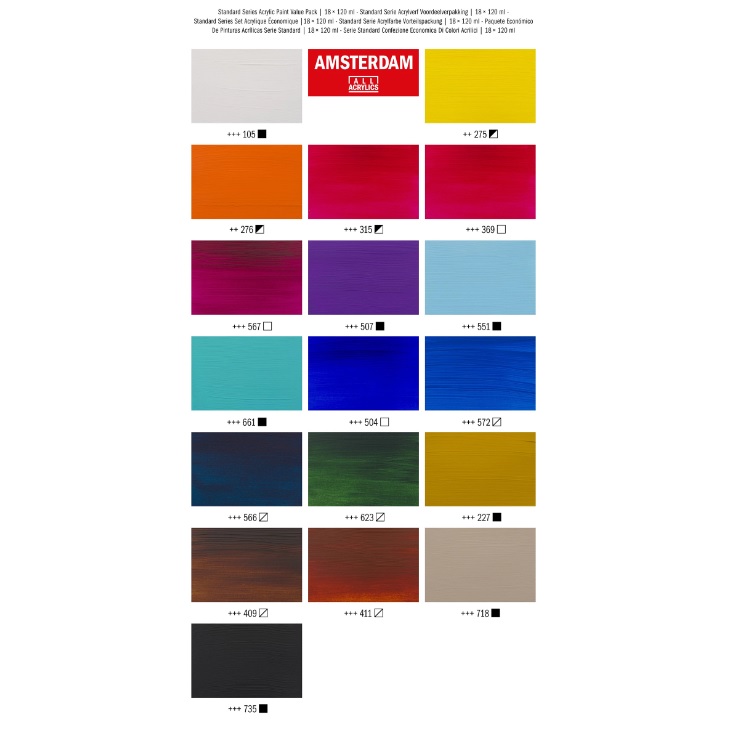 Amsterdam Standard Series acrylverf voordeelverpakking | 18 x 120 ml - Afbeelding 2