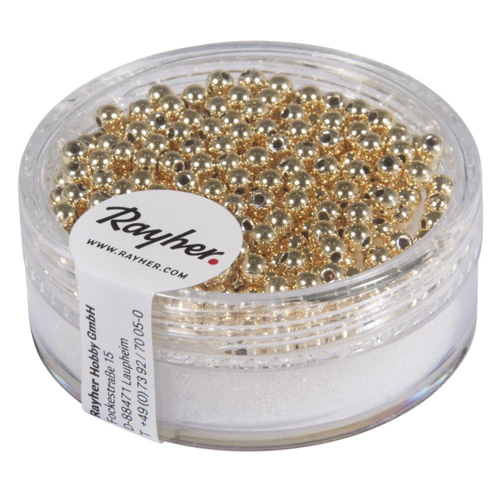 Ronde Kralen van Plastic Goud - keuze uit 4 maten