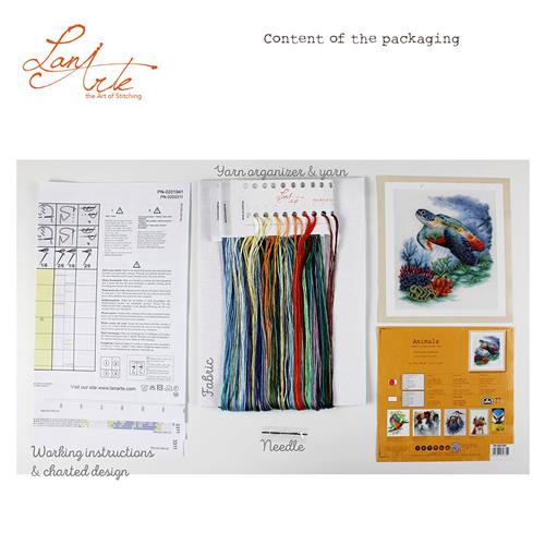 Lanarte PN-0201941 Borduurpakket met telpatroon Onderzeese schatten - Afbeelding 2