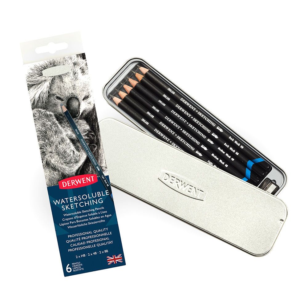 Derwent Wateroplosbare grafietpoloden set 6st.