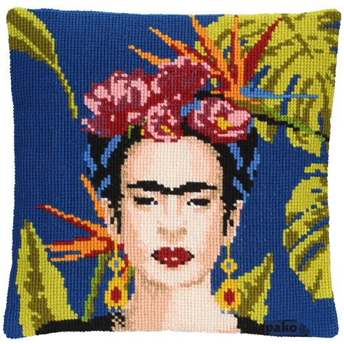 Pako 160802 Voorbedrukt Borduur Kussenpakket Frida Kahlo 40x40cm