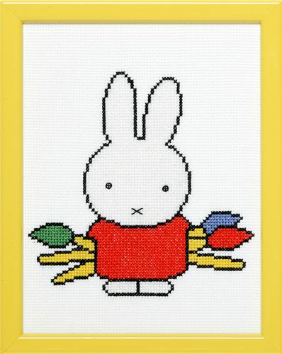 Pako 211.609 Borduurpakket telpatroon aïda Nijntje met penselen 13x17cm