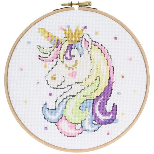 Pako 212359 Borduurpakket Telpatroon Eenhoorn 17cm rond