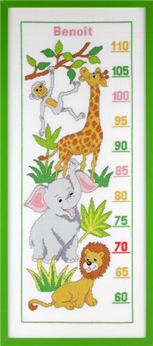 Pako 223.760 Borduurpakket telpatroon aïda Meetlat Dieren 30 x 67 cm