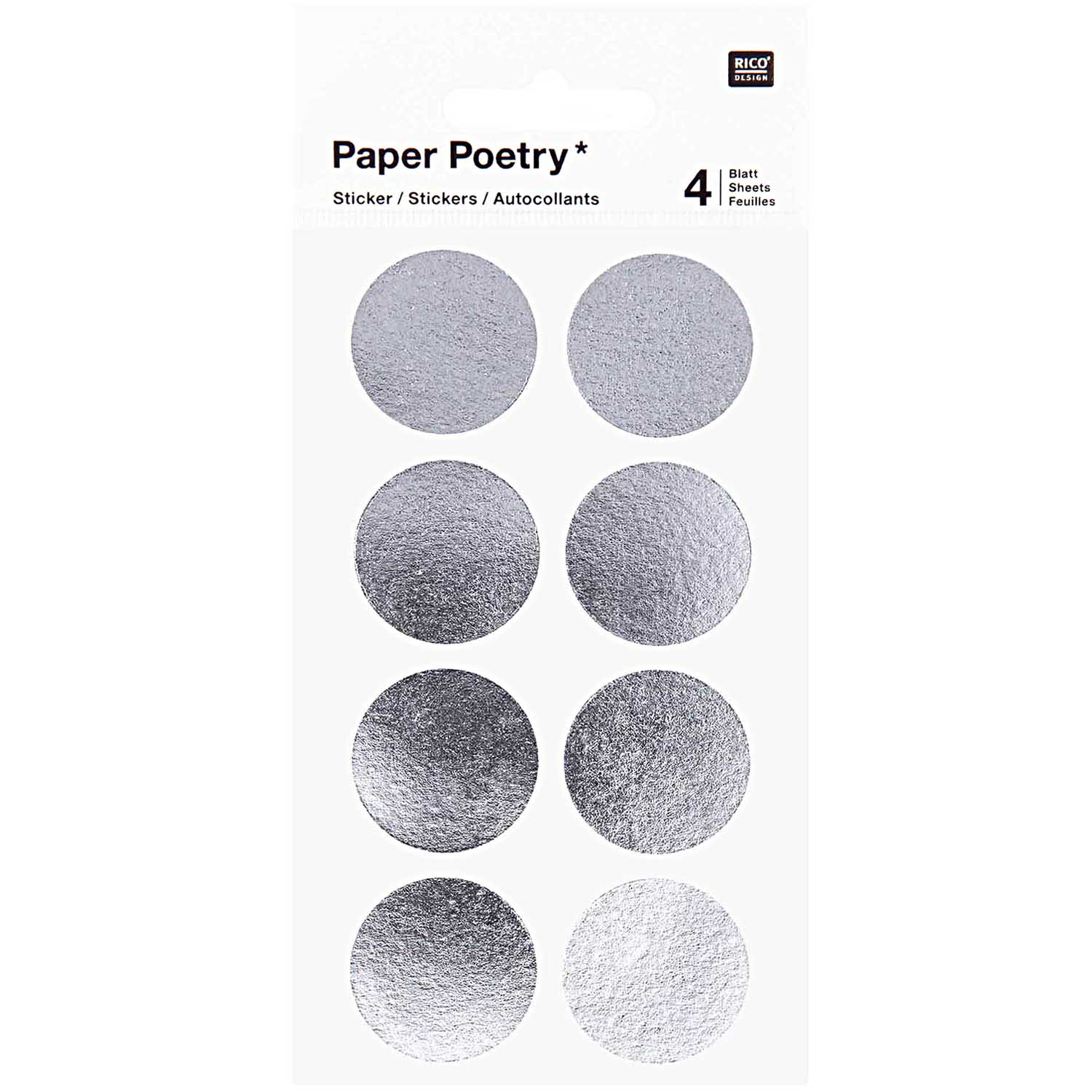 STICKERS ROND 25MM, Zilver