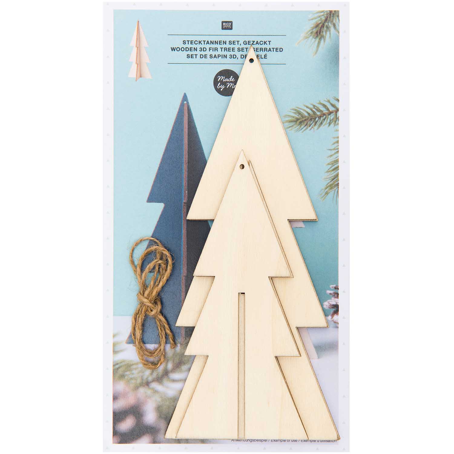 3D Houten Kerstbomen SET, - Afbeelding 2