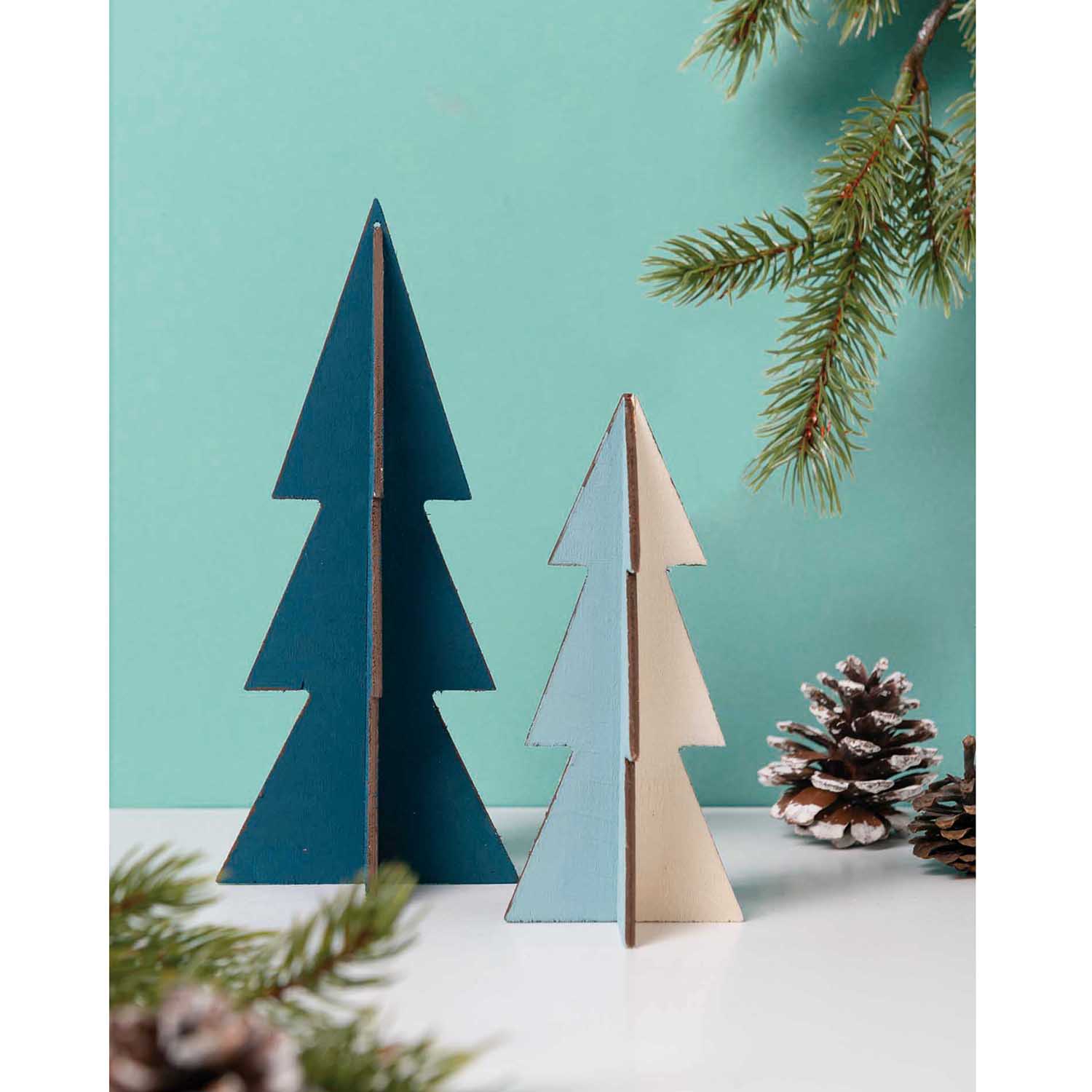 3D Houten Kerstbomen SET, - Afbeelding 3