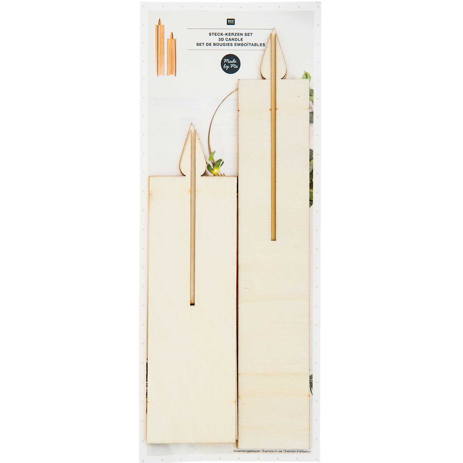 HOUTEN KAARS, 2PCS - Afbeelding 1