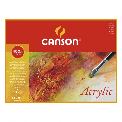 BL 10VL 4--ZIJDIG GELIJMD CANSON® ACRYLPAPIER  36x48 400G FIJNE KORREL NATUREL WIT
