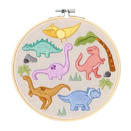 ReStyle 095.2016 Borduurpakket Dino's 17,8cm rond