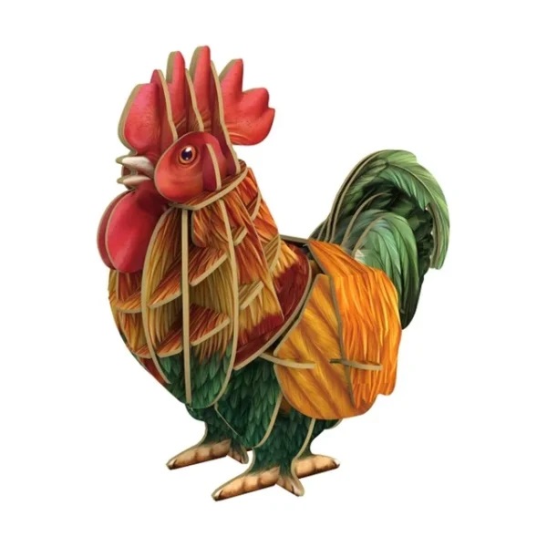 AB DIY MakeBug, 3D Modelbouwpakket, Voices of Nature, Haan/Rooster, 9x6x9cm
