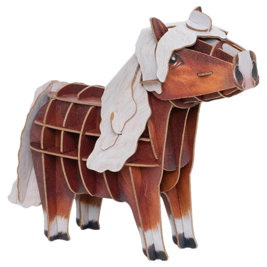 AB DIY MakeBug, 3D Modelbouwpakket, Voices of Nature, Black Forest Horse, 12x5x10cm