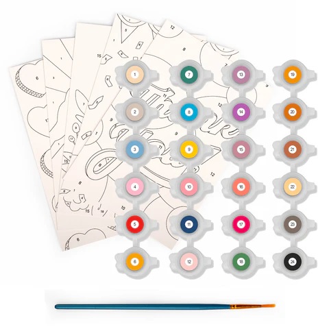 Crafter PaintByNumber Wenskaarten + Enveloppen  - Afbeelding 4