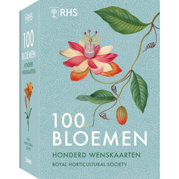 Wenskaarten giftbox met 100 Bloemenkaarten
