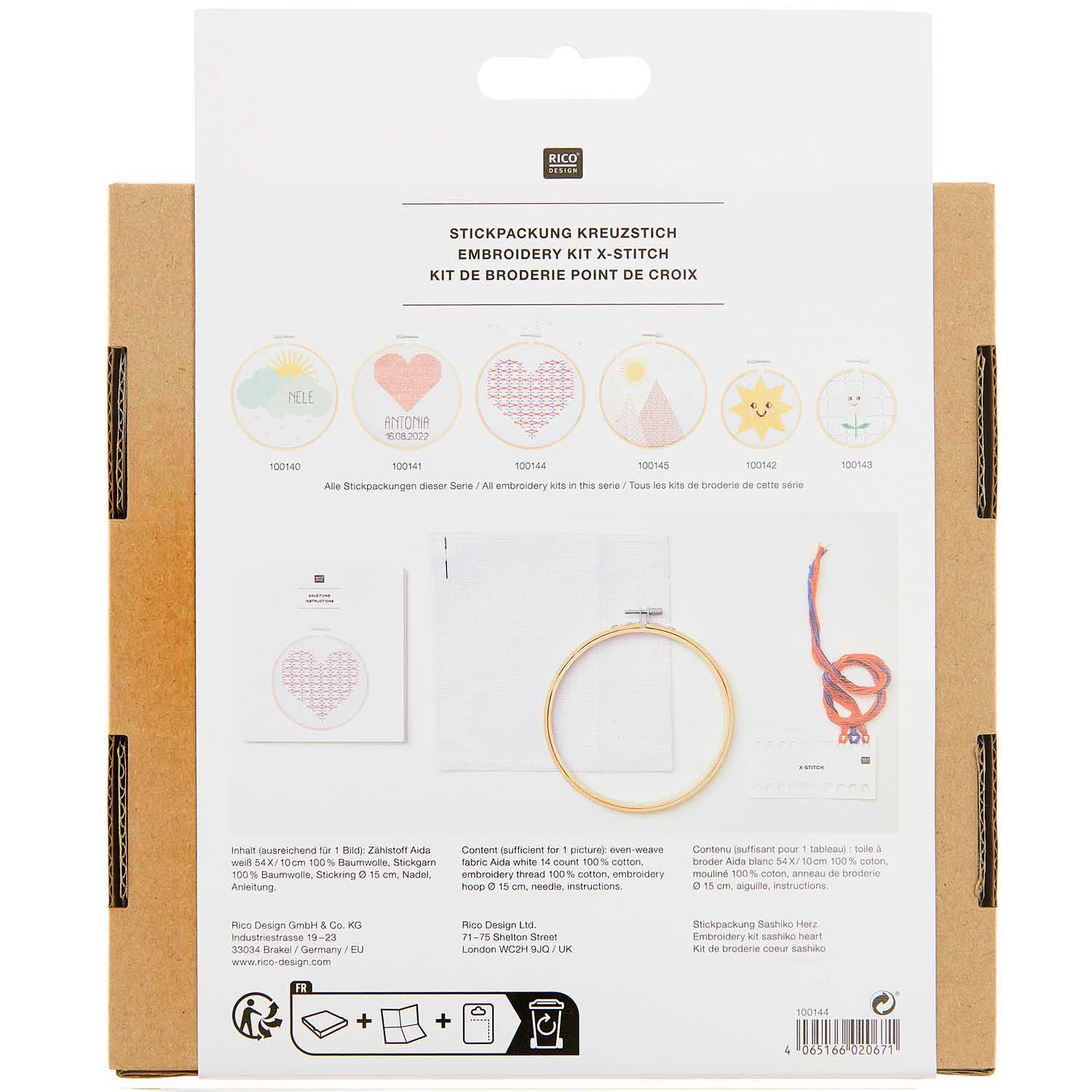 BORDUURPAKKET  SASHIKO HEART - Afbeelding 3