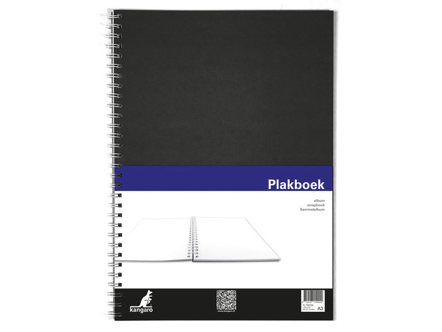 Plakboek Kangaro A3 120 grams 40 vel, voorkant zwart