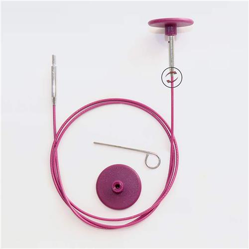 Knitpro Kabel 360 graden draaibaar roestvrij staal om verwisselbare naalden te maken - Keuze uit diverse lengtes - Afbeelding 1