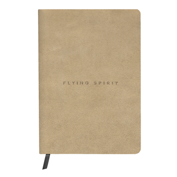 Flying Spirit, Beige Leren Dummy A5 90vellen. gelinieerd 90g ivoor papier