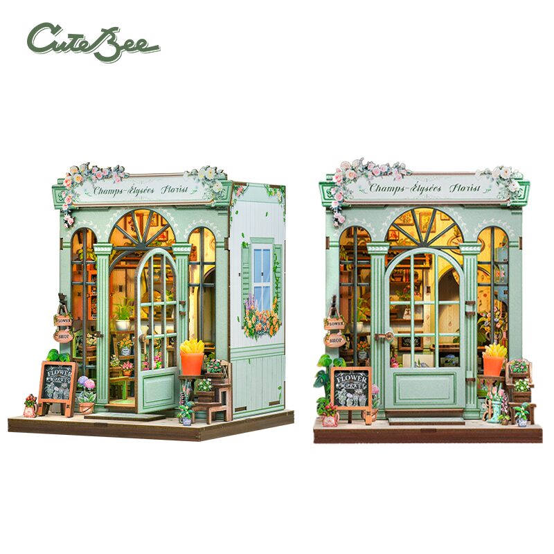 AB DIY Cutebee, 3D DIY Huisje, Champs-Élysées Florist,16×15,5x18cm - Afbeelding 4