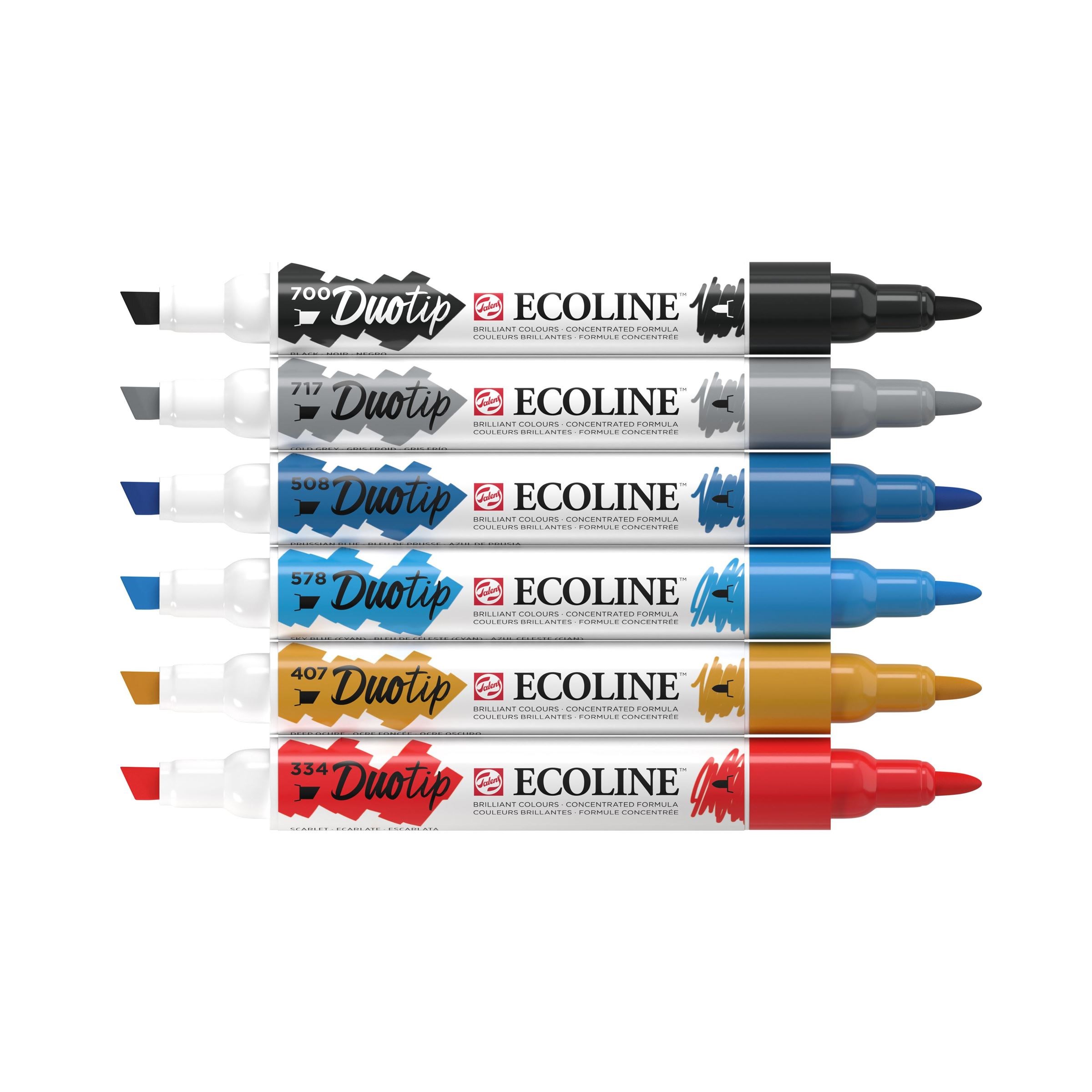 Duotip Ecoline markers urban landscape set | 6 kleuren