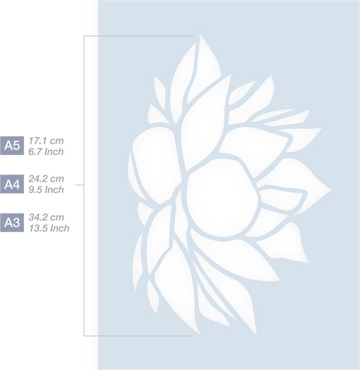 A4 Stencil Sjabloon Lotus - Afbeelding 3