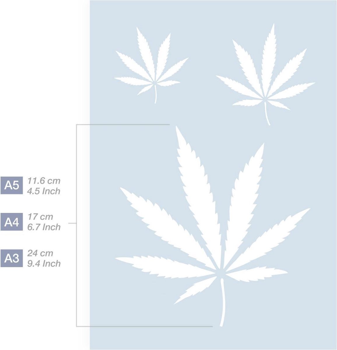 A4 Stencil Sjabloon Cannabis/Wiet - Afbeelding 3