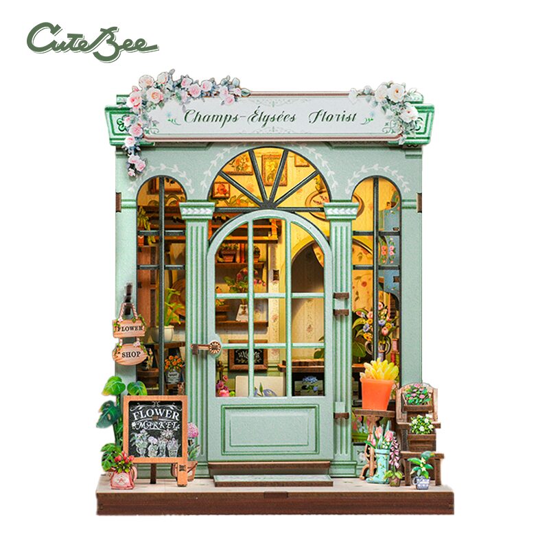 AB DIY Cutebee, 3D DIY Huisje, Champs-Élysées Florist,16×15,5x18cm