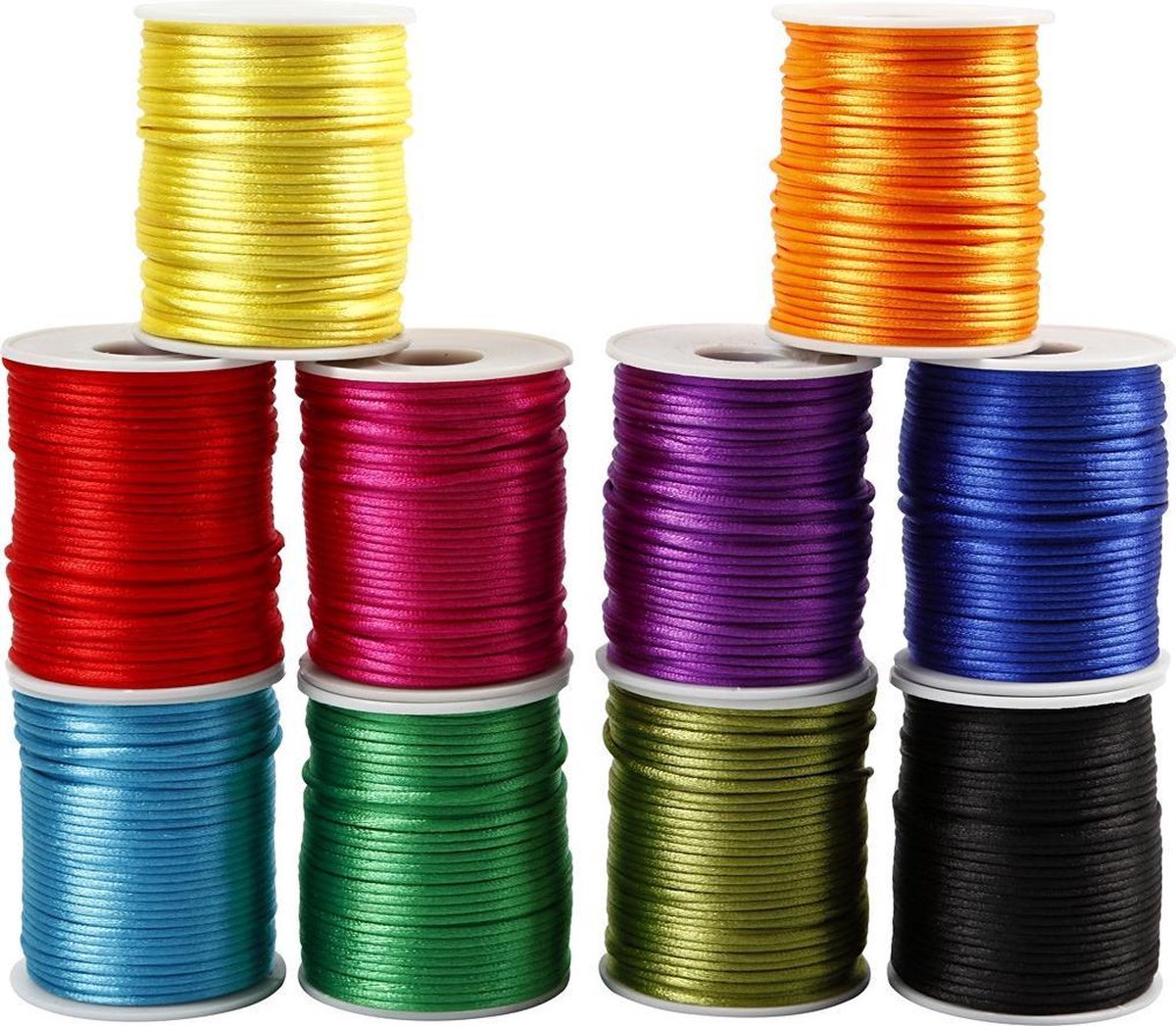 Satijnkoord 2mm Per 3 Meter - keuze uit 12 kleuren