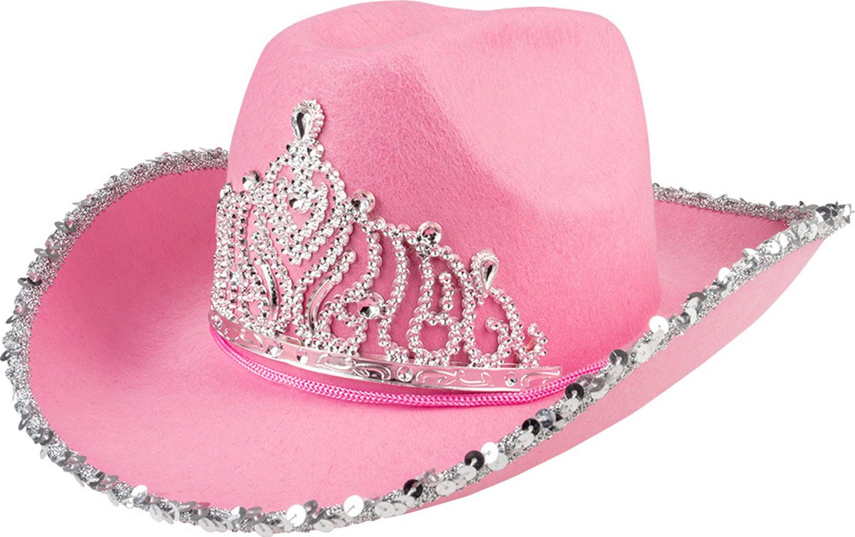 Cowboy Hoed Glimmer Roze / Zilver Volwassen Barbie
