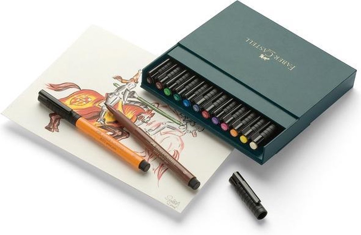 Tekenstift Faber-Castell Pitt Artist Pen Brush 12-delig Studiobox - Afbeelding 2