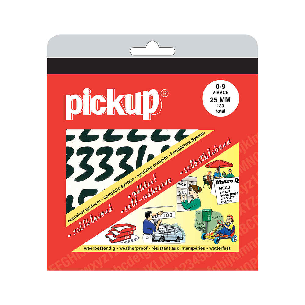 Pickup Set Vivace Cijfer Stickers 25mm - keuze uit 4 kleuren